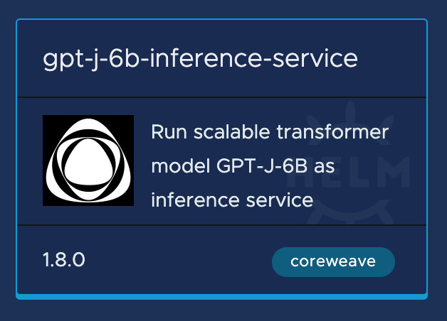 The GPT-J-6B model in the applications Catalog